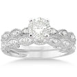 Antique Diamond Engagement Ring Set 18k White Gold (0.20ct)