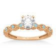 Vintage Marquise Aquamarine Engagement Ring 18k Rose Gold (0.18ct)