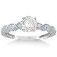 Vintage Marquise Aquamarine Engagement Ring Platinum (0.18ct)
