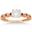 Vintage Marquise Lab Alexandrite Engagement Ring 14k Rose Gold (0.18ct)