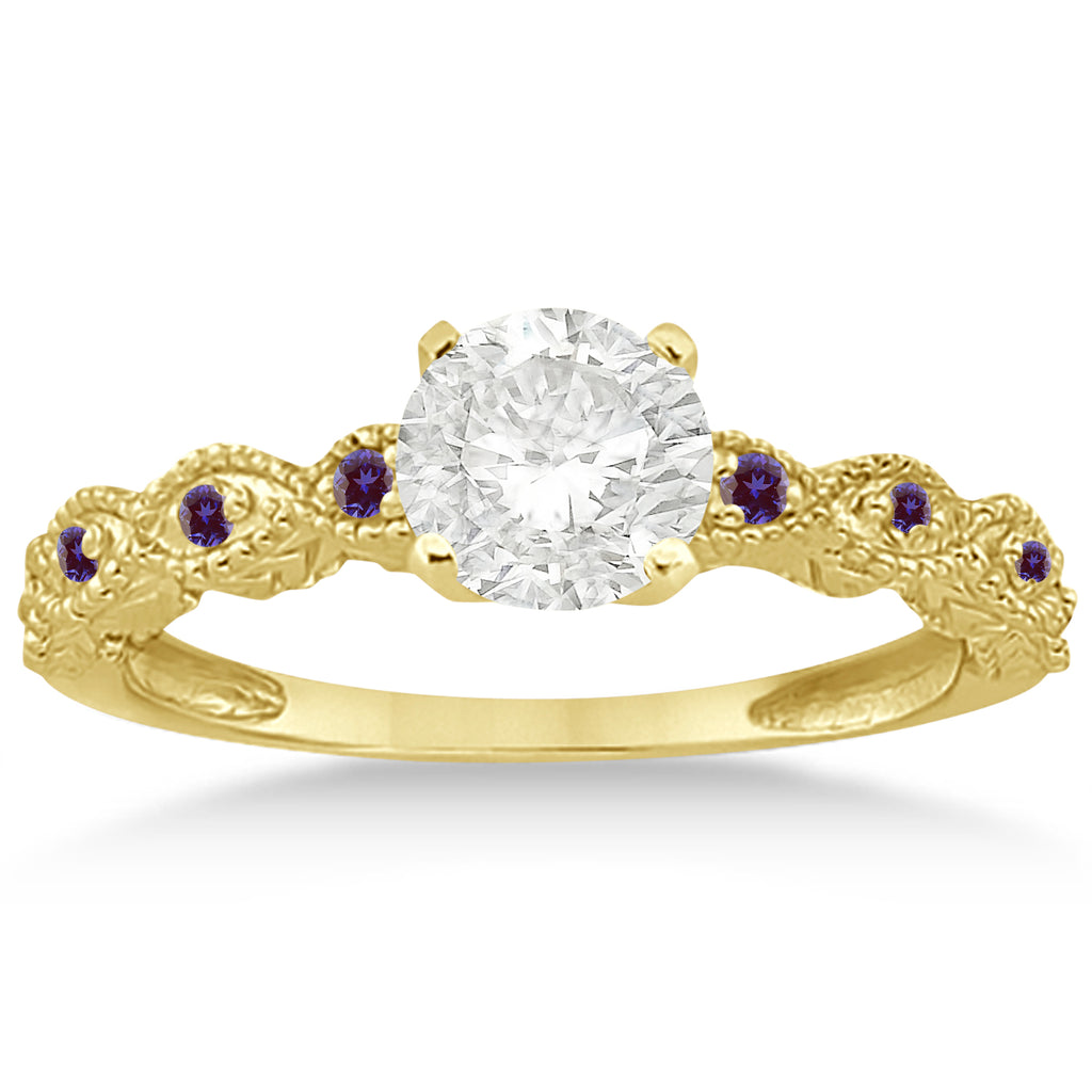 Vintage Marquise Lab Alexandrite Engagement Ring 18k Yellow Gold (0.18ct)