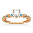 Vintage Marquise Blue Topaz Engagement Ring 14k Rose Gold (0.18ct)