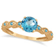 Vintage Style Blue Topaz Engagement Ring 14k Rose Gold (1.18ct)