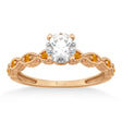 Vintage Marquise Citrine Engagement Ring 18k Rose Gold (0.18ct)