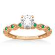 Vintage Marquise Emerald Engagement Ring 14k Rose Gold (0.18ct)