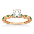 Vintage Marquise Emerald Engagement Ring 18k Rose Gold (0.18ct)