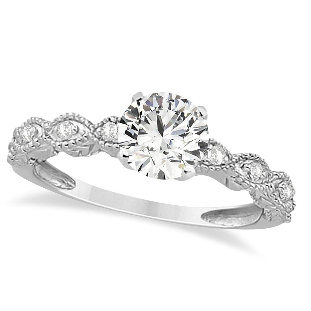 Vintage Style Moissanite Engagement Ring in Palladium (1.18ct)