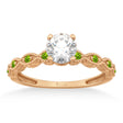 Vintage Marquise Peridot Engagement Ring 18k Rose Gold (0.18ct)