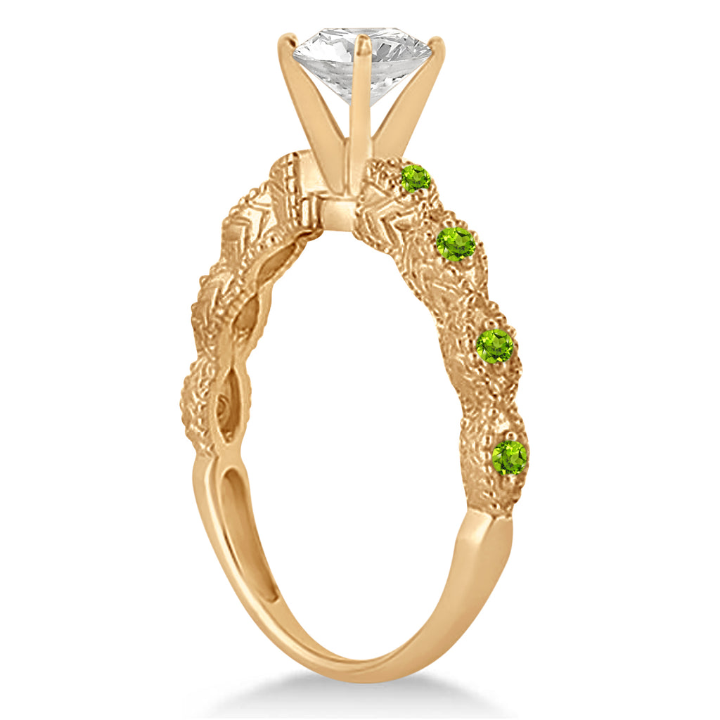 Antique Peridot Bridal Set Marquise Shape 14K Rose Gold 0.36ct