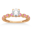 Vintage Marquise Pink Sapphire Engagement Ring 14k Rose Gold (0.18ct)