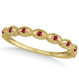Antique Marquise Shape Ruby Wedding Ring 14k Yellow Gold (0.18ct)