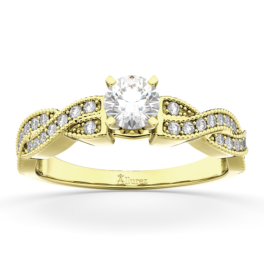 Infinity Twisted Diamond Engagement Ring 14k Yellow Gold (0.25ct)