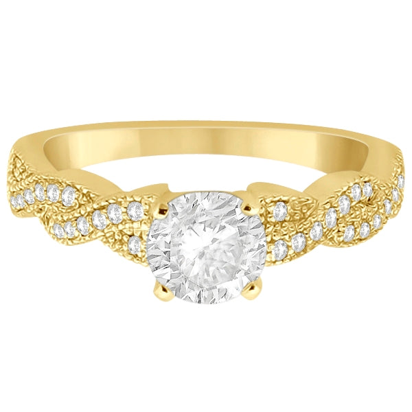 Infinity Twisted Diamond Engagement Ring 14k Yellow Gold (0.25ct)