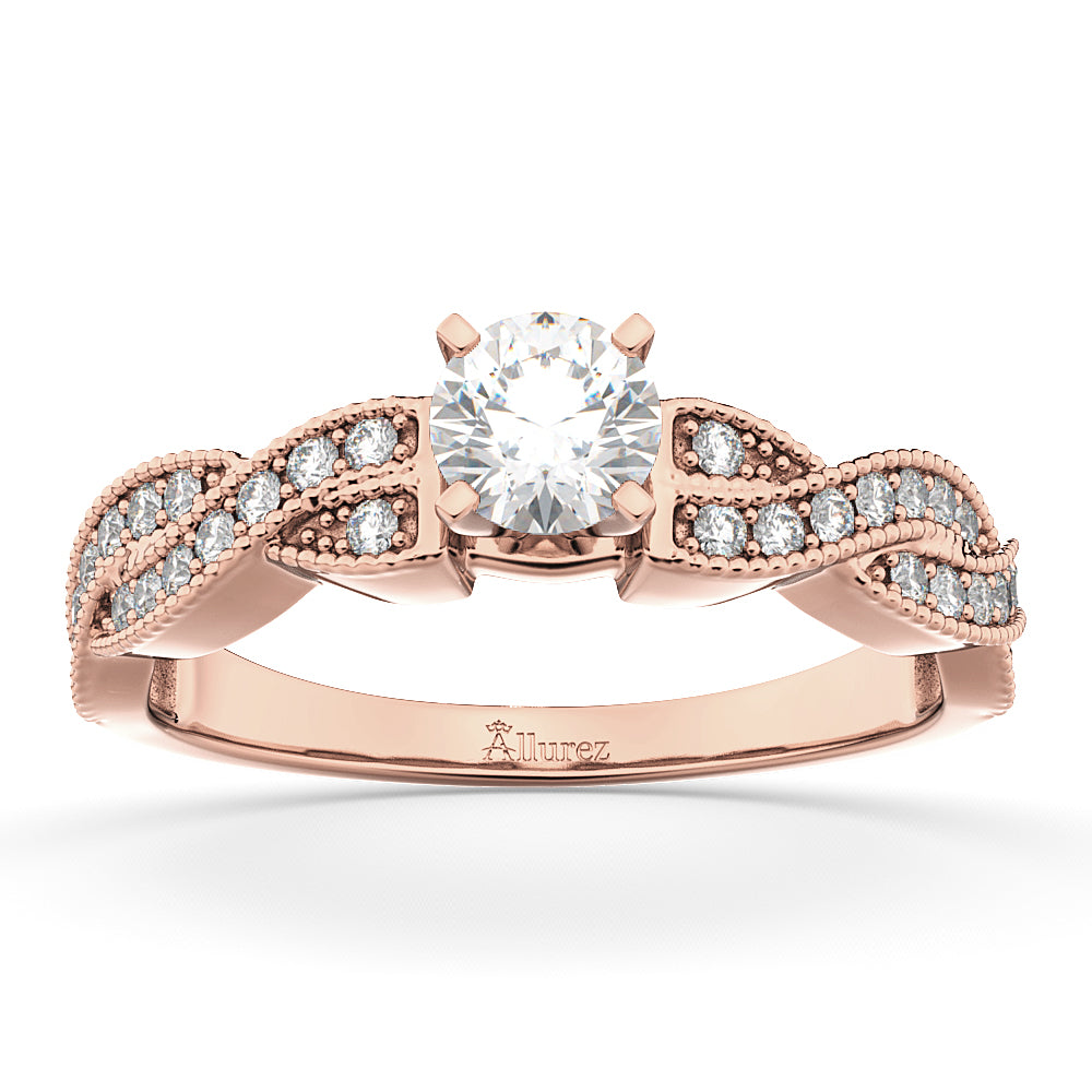 Infinity Twisted Diamond Engagement Ring 18k Rose Gold (0.25ct)
