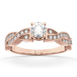 Infinity Twisted Diamond Engagement Ring 18k Rose Gold (0.25ct)