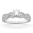 Infinity Twisted Diamond Engagement Ring 18k White Gold (0.25ct)