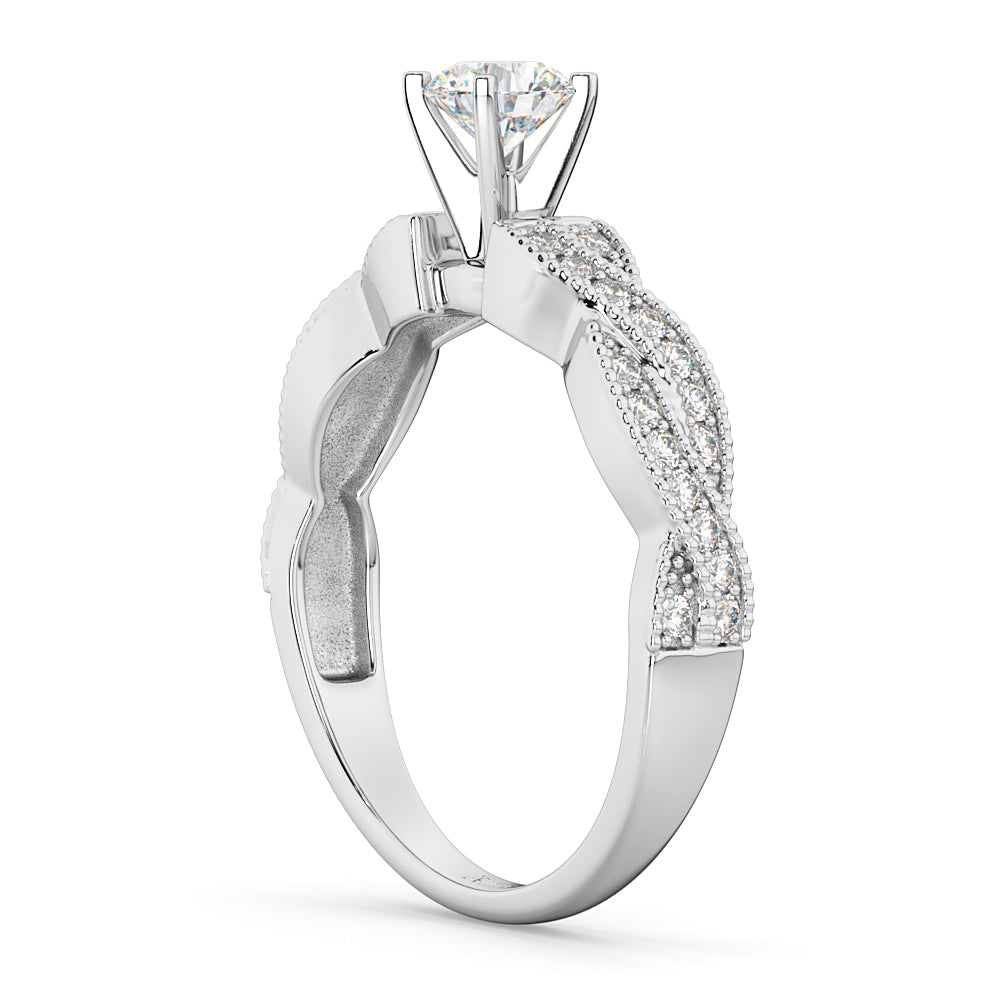 Infinity Twisted Diamond Engagement Ring 18k White Gold (0.25ct)