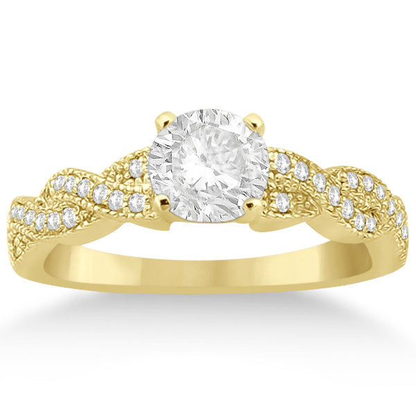 Infinity Style Bridal Set w/ Diamond Accents 18k Yellow Gold (0.55ct)