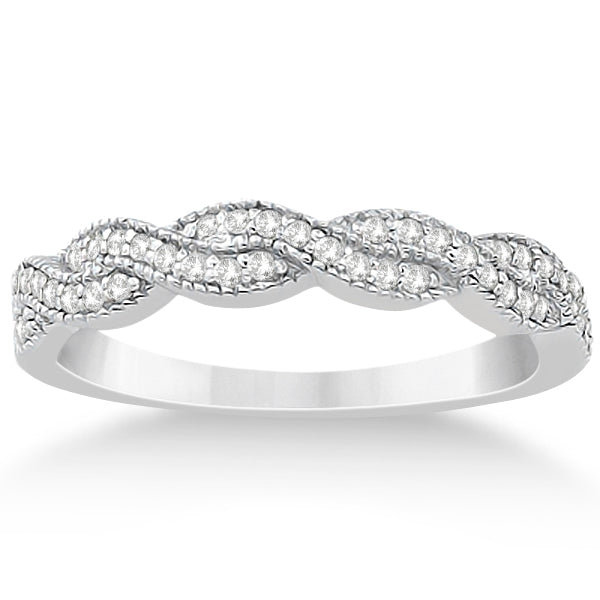 Diamond Infinity Semi Eternity Wedding Band 14k White Gold (0.30ct)