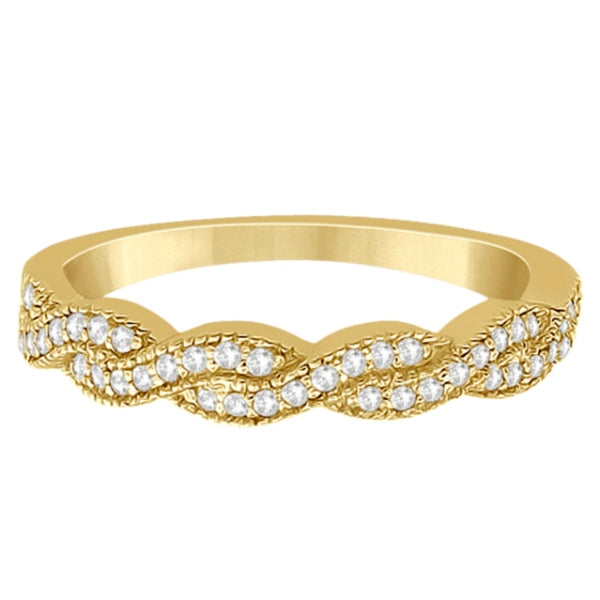 Diamond Infinity Semi Eternity Wedding Band 14k Yellow Gold (0.30ct)