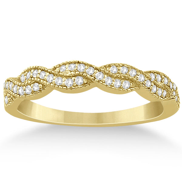 Diamond Infinity Semi Eternity Wedding Band 18k Yellow Gold (0.30ct)