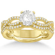 Infinity Diamond Engagement Ring with Band 14k Yellow Gold (0.65ct)