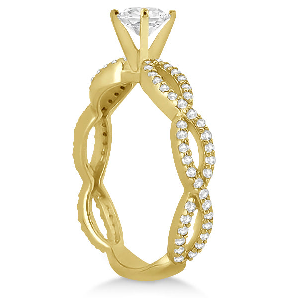 Infinity Diamond Engagement Ring with Band 14k Yellow Gold (0.65ct)