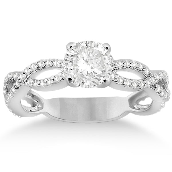 Infinity Diamond Engagement Ring with Band 18k White Gold (0.65ct)
