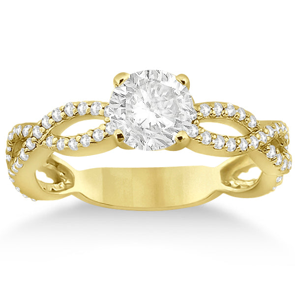 Infinity Diamond Engagement Ring with Band 18k Yellow Gold (0.65ct)