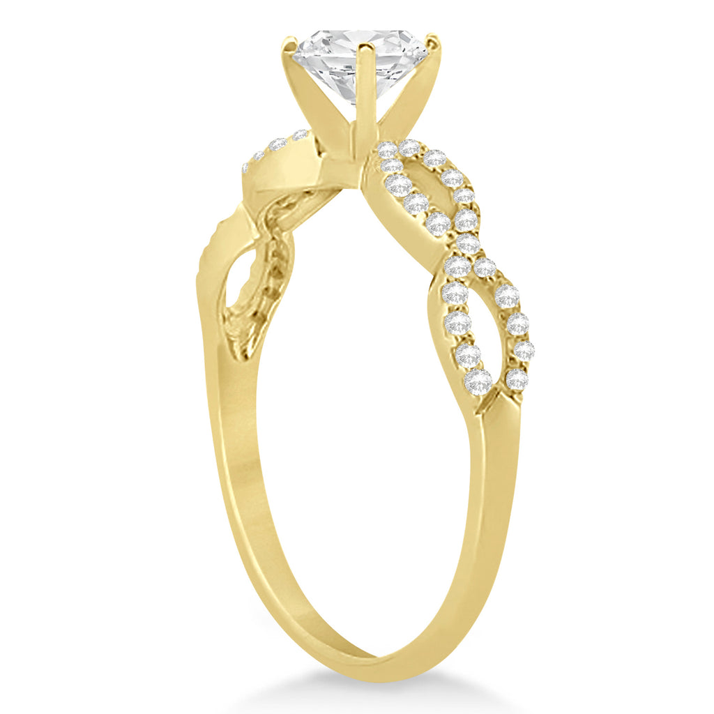 Twisted Infinity Heart Diamond Engagement Ring 14k Yellow Gold (0.75ct)