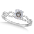 Infinity Cushion-Cut Salt & Pepper Diamond Engagement Ring 14k White Gold (0.50ct)