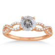 Twisted Infinity Round Salt & Pepper Diamond Engagement Ring 18k Rose Gold (0.50ct)