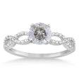Twisted Infinity Round Salt & Pepper Diamond Engagement Ring Platinum (0.50ct)