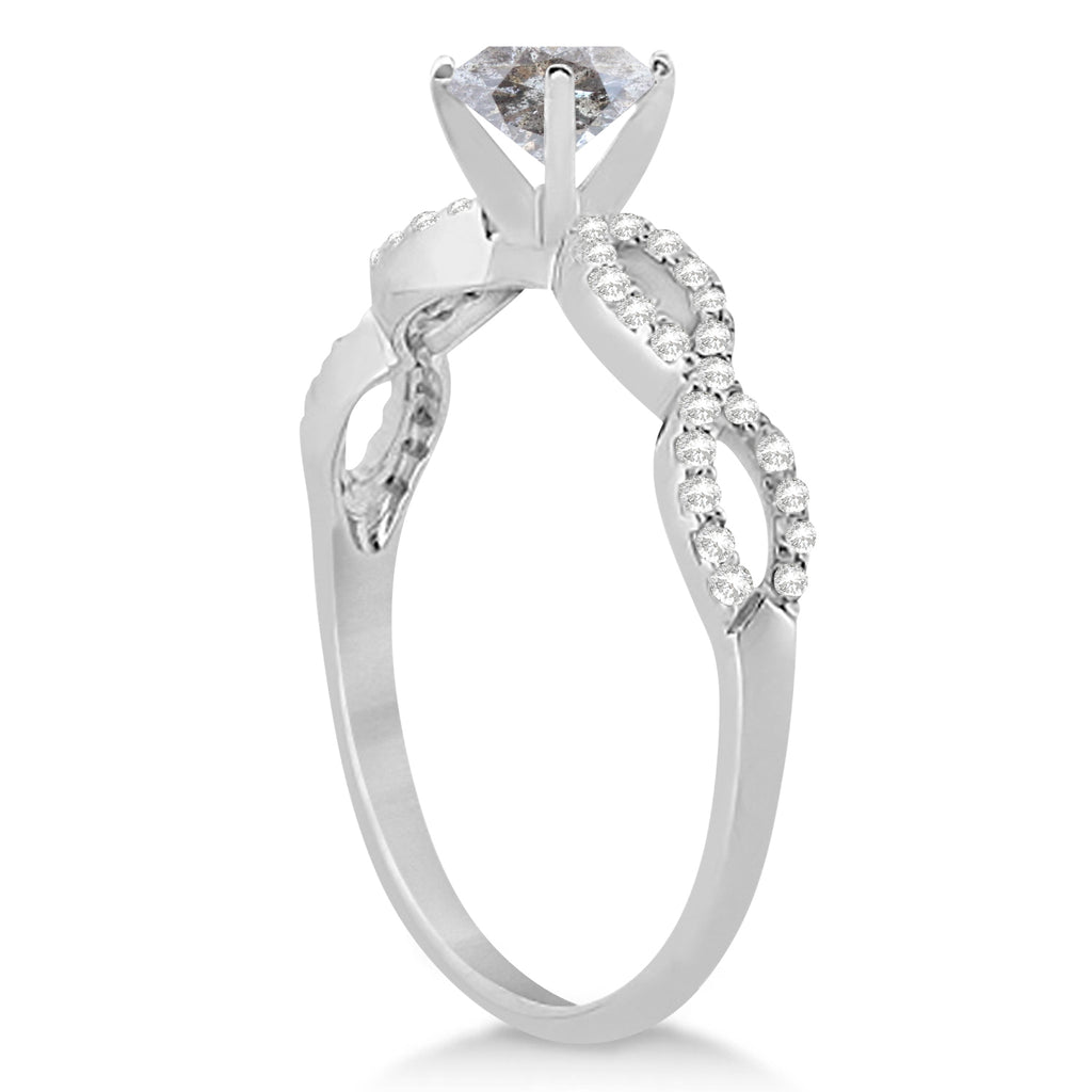 Infinity Cushion-Cut Salt & Pepper Diamond Engagement Ring Palladium (0.75ct)