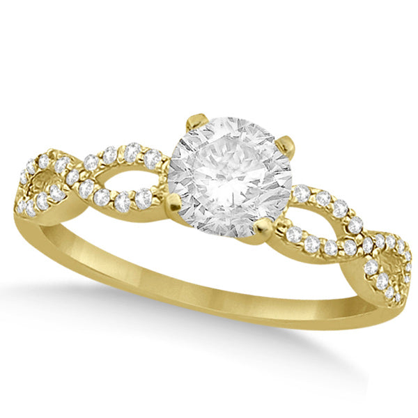 Twisted Infinity Round Lab Diamond Engagement Ring 14k Yellow Gold (0.75ct)
