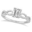 Infinity Emerald-Cut Diamond Engagement Ring 14k White Gold (1.00ct)
