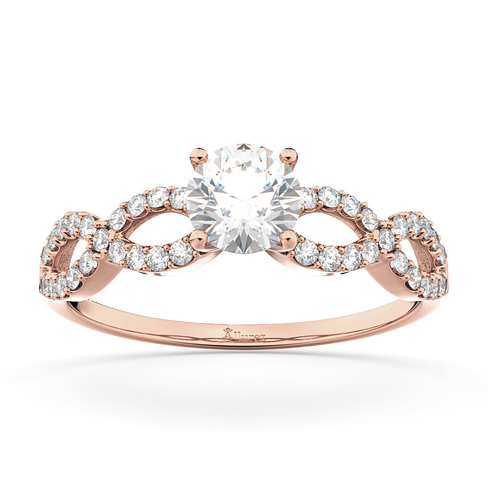 Twisted Infinity Lab Grown Diamond Engagement Ring Setting 14K Rose Gold (0.21ct)