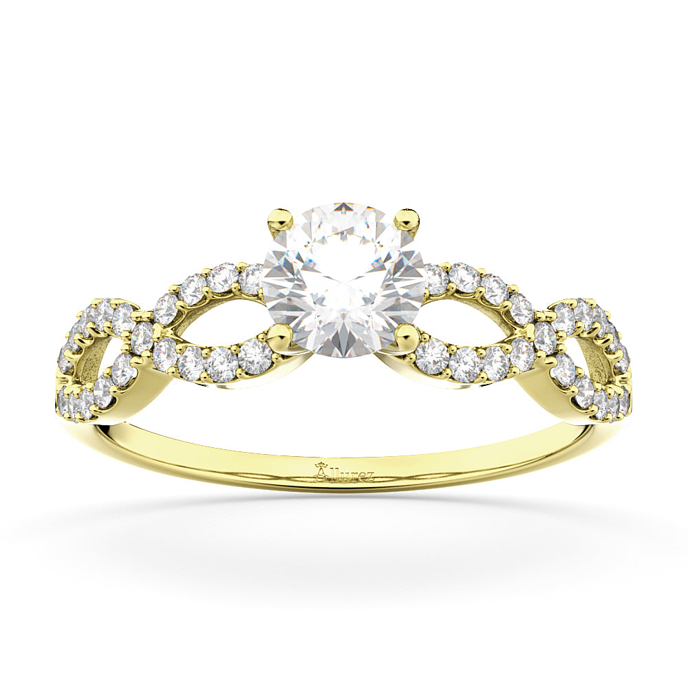Twisted Infinity Lab Grown Diamond Engagement Ring Setting 18K Yellow Gold (0.21ct)