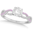 Infinity Round Diamond Pink Sapphire Engagement Ring 14k White Gold (1.00ct)