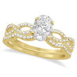 Twisted Infinity Oval Diamond Bridal Set 18k Yellow Gold (0.88ct)