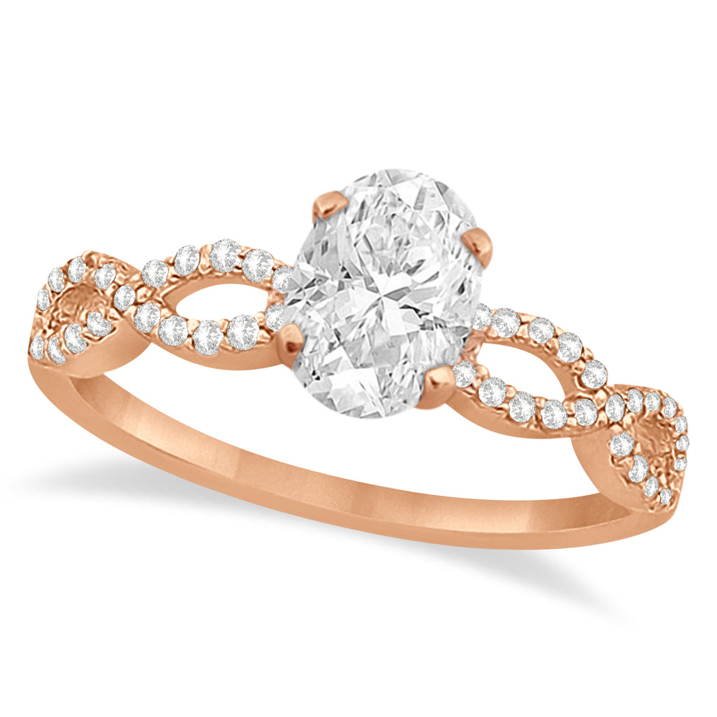 Twisted Infinity Oval Lab Diamond Bridal Set 18k Rose Gold (0.88ct)