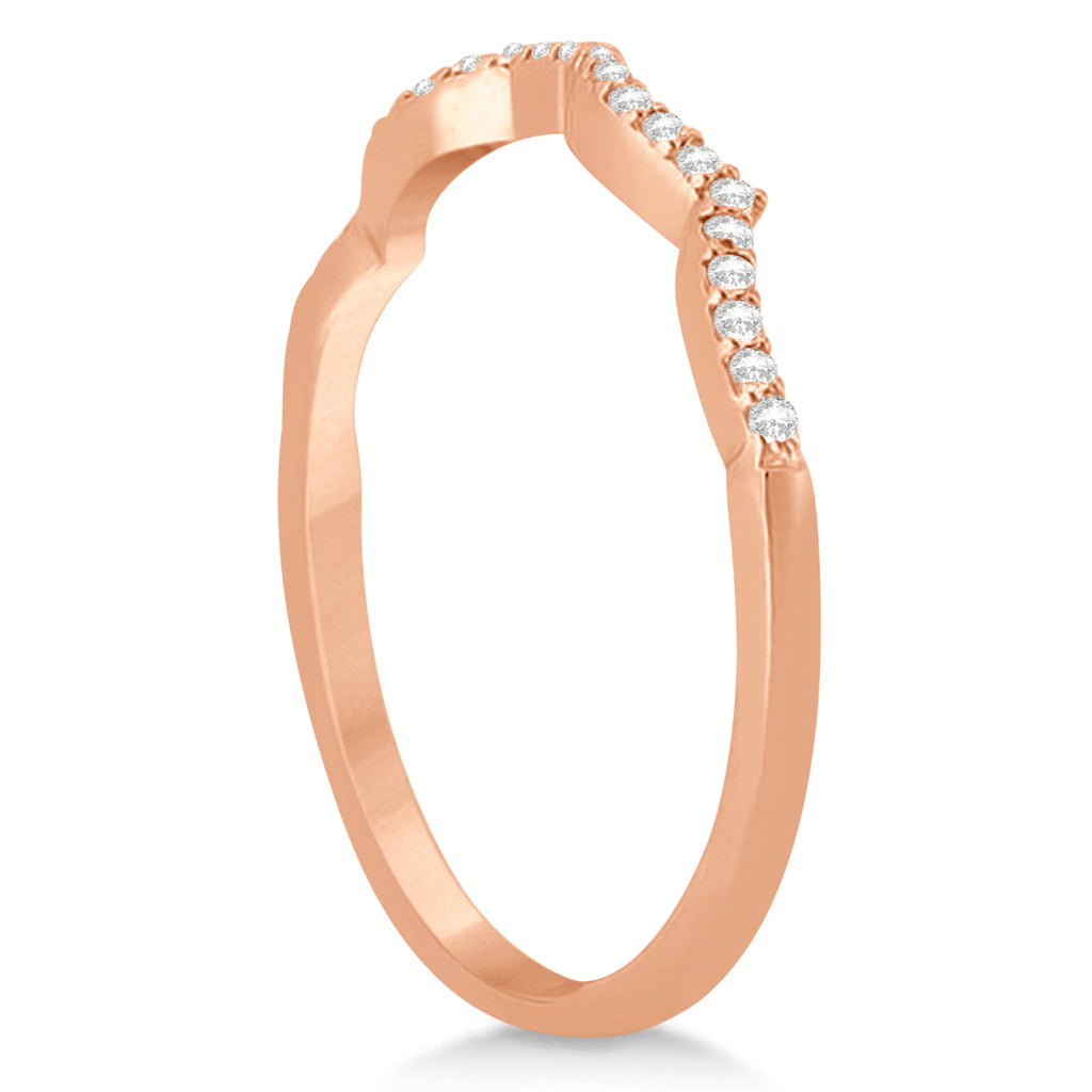 Twisted Infinity Heart Lab Diamond Bridal Set 14k Rose Gold (1.13ct)