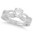 Twisted Infinity Round Lab Diamond Bridal Ring Set Palladium (1.63ct)