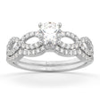 Infinity Twisted Diamond Matching Bridal Set in 18K White Gold (0.34ct)