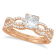 Twisted Infinity Princess Diamond Bridal Set 14k Rose Gold (2.13ct)