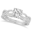 Infinity Asscher-Cut Lab Diamond Bridal Ring Set Palladium (0.63ct)