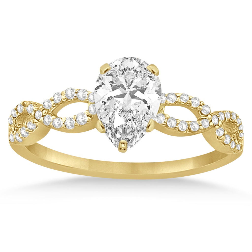 Infinity Pear-Cut Lab Diamond Bridal Ring Set 18k Yellow Gold (0.63ct)