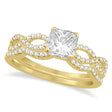 Infinity Princess Cut Diamond Bridal Ring Set 14k Yellow Gold (0.63ct)