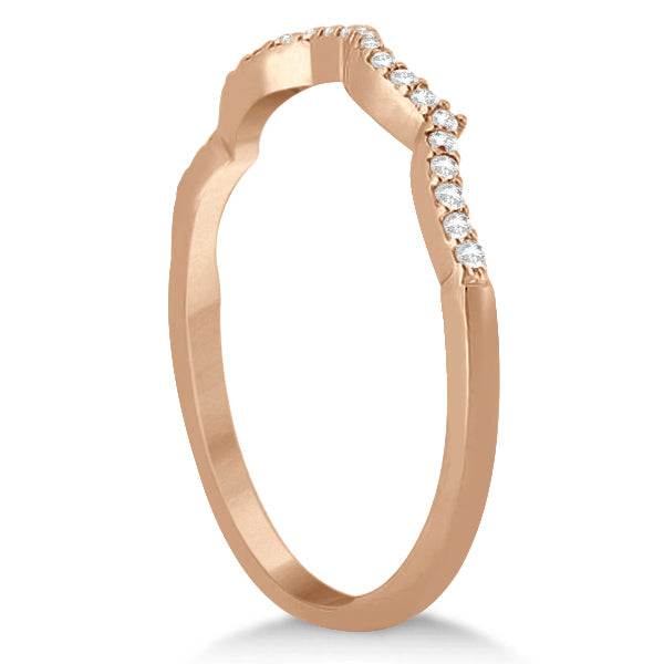 Twisted Infinity Round Lab Diamond Bridal Ring Set 14k Rose Gold (0.63ct)