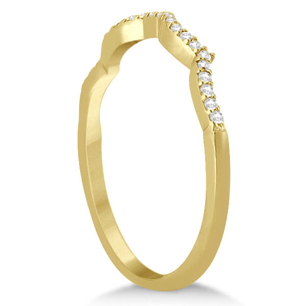 Twisted Infinity Round Lab Diamond Bridal Ring Set 14k Yellow Gold (0.63ct)